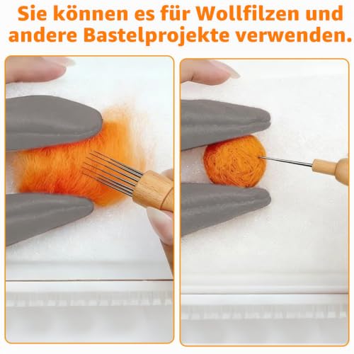 MFUSUL Nadelfilz Set 38-tlg für Trockenfilzen – Bild 6