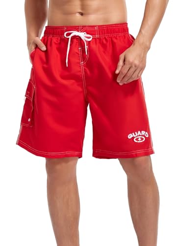 Adoretex Men's Guard Board Shorts Swim Trunks with Mesh Liner, Designed for Guard Uniform Swimwear