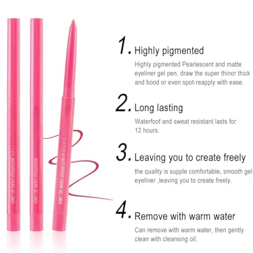 ONarisae eyeliner pencil retractable eyeliner creamy pigmented smudge proof eye liner pen Shimmer Brown — view 4