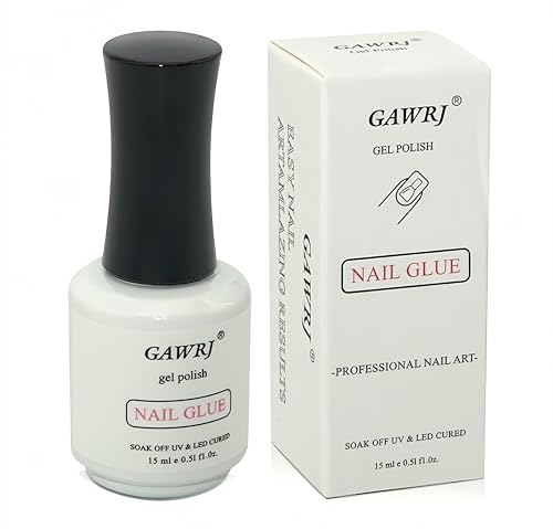 GAWRJ Nail Glue for Press on Nails - Strong Nail Adhesive, Professional Gel for Artificial Nails, Fake Nail Glue with Brush, Long Lasting, Quick Drying, 15ml