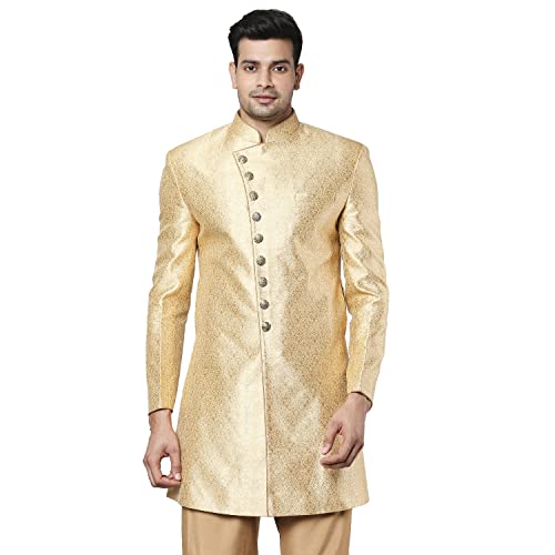 Image of Ethnix by Raymond Men's Poly90% /Viscose10% Solid Regular Fit Jacket
