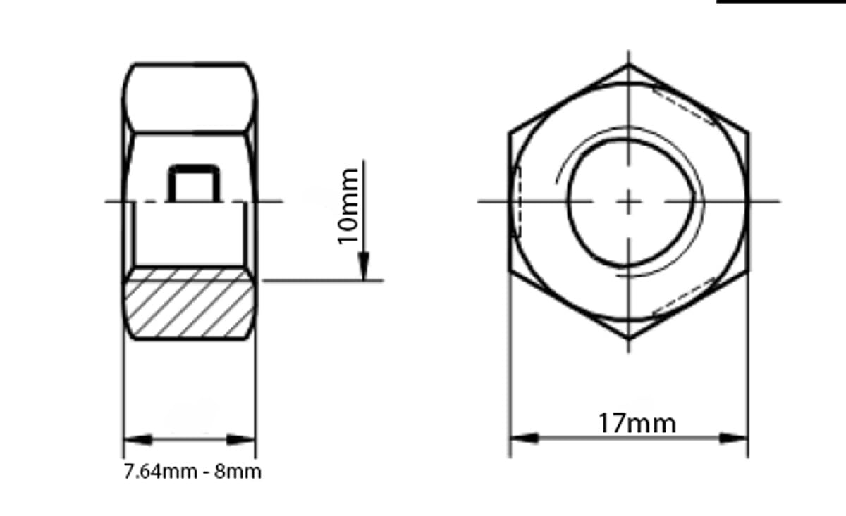M10 (10mm) Hexagon Full Nuts A4 Marine Grade Stainless Steel DIN 934 (Pack of 20) A02C/1, Silver - Image 2