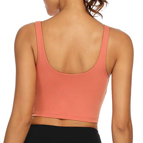 Image of Lemedy Women Sports Bra Longline Crop Tank Top Padded Workout Running Yoga