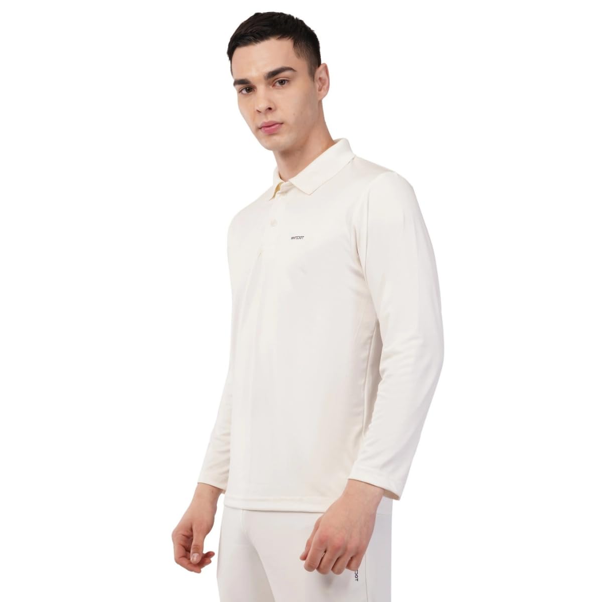 Whitedot Novelty Cricket Polo T-Shirt for Men | Quick Dry Sports T-Shirt, Full Sleeves, Moisture Wicking, UV Protection, Stretch Polyester Activewear | Off White, 3X-Large-image-16