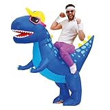 AirSuit® Déguisement Gonflable Dinosaure Bleu | Costume Insolite taille Adulte 160 à 190cm | Qualité Premium | En Polyester très Résistant   Agréable à Porter | Système de Gonflage| OriginalCup®