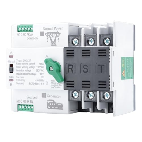 Commutateur de transfert automatique 4P 63A pour rail DIN ATS double puissance