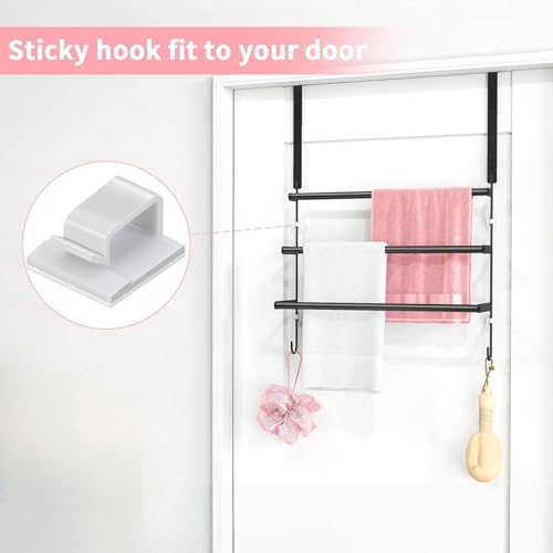 Porte-serviette de porte pour suspendre plusieurs draps de bain - 4