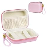 Ainiv Digital Camera Case, Small Camera Case, Compact Camera Pouch for Sony, Casio, Canon, Panasonic, Travel Cameras Storage Holder for Accessories SD Card (Pink)