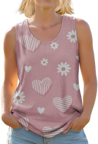 Womens Summer Tank Top Sleeveless Blouse Casual Floral Abstract P...