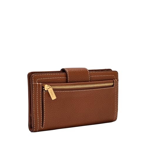Image of Fossil Women's Logan Leather Wallet RFID Blocking Tab Clutch