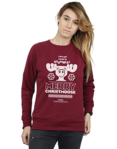 National Lampoon's Christmas Vacation Women's Merry Christmoose Sweatshirt X-Large Burgundy