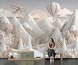 PAPIER PEINT PANORAMIQUE: Notre papier peint panoramique se compose de 9 panneaux de 50 x 315 cm. Une fois assemblés, ils forment une grande fresque murale sans couture de 450 x 315 cm (largeur x hauteur), créant une image complète, harmonieuse et immersive pour sublimer votre mur.