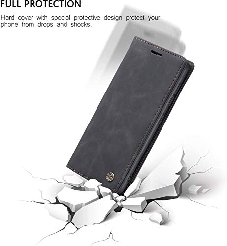 Image of Excelsior Premium Leather Wallet flip Cover case with | Card and Cash Slot | 360 Full Body Protection | Inner TPU case for Xiaomi Redmi Note 10 Pro Max | 10 Pro (Black)