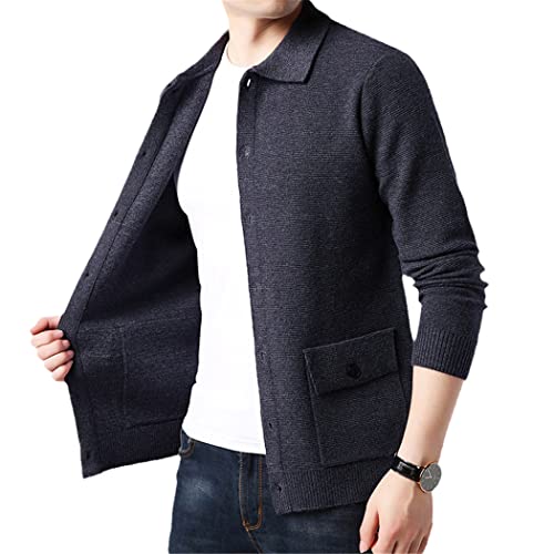 Cardigan décontracté en tricot de haute qualité coupe ajustée homme
