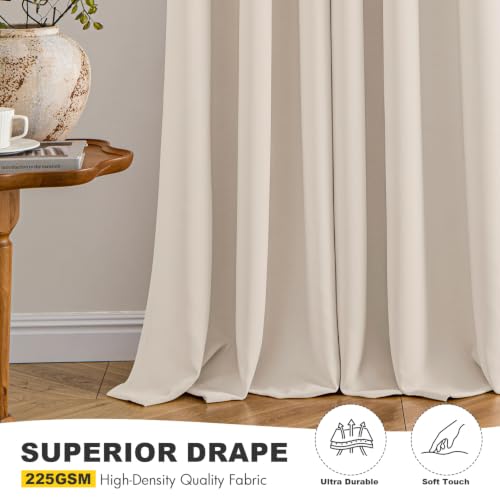 Image of MIULEE Blackout Curtains for Bedroom 2 Panels 40 x 84 Inch Long Champagne | Thermal Insulated, Living Room Darkening Grommet Drapes, Noise Reducing, Light Blocking Window Treatments