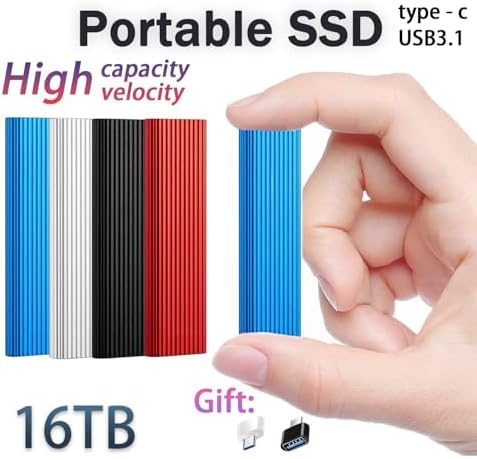 16TB External SSD USB 3.1 Gen1 Portable High Speed Data Backup Drive Silver - 5