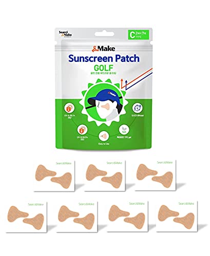 Searci&Make 99.8% Sunscreen Patch Hydro Cool Jumbo Size, Golf Accessories Gifts Sun Protection Uv Facial Face Tape (Golf C) #TOP13