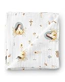 Be A Heart Muslin Swaddle Blanket, Baby Cotton Blanket, Baptism Gift