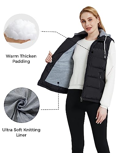 ZSHOW Women's Outerwear Vest Hooded Puffer Vest Padded Winter Vest Jacket3