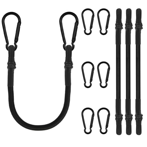 Miniatura 9 de Adiwo Banda Elástica Negra Con Mosquetón, 4 Piezas 60 Cm Cuerdas Elásticas Con Mosquetones, Expansor Con Ganchos, Para Coches Bicicletas Y Asegurar Carga Maleteros