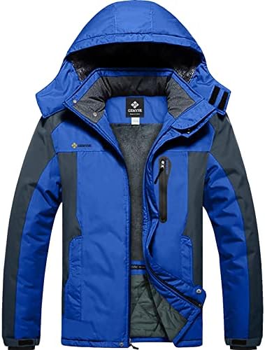 GEMYSE Men's Waterproof Mountain Ski Jacket Windproof Fleece Outdoor Winter Jacket with Hood