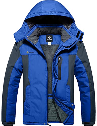 Image of GEMYSE Men's Ski Snow Jacket Warm Winter Waterproof Coat Snowboard Rain Jacket Hooded Windproof Windbreaker