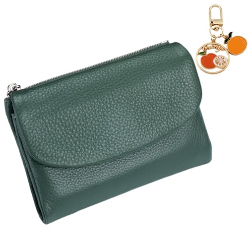 Unisex Pebble Leather Wallet, Small Leather Wallets for Women, Coin Holder & Cash Slots, Genuine Leather Wallets (Lake Blue)