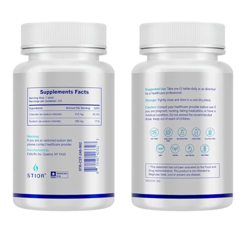 Image of Pure Sodium Chloride Tablets 1000mg | 240 Count Salt Supplement