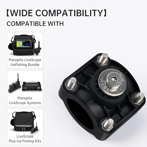 0 Degree Livescope LVS32 Transducer Pole Mount Kit for Panoptix LVS32 Transducer, Trolling Motor Shaft Mount for Panoptix LiveScope System/Ice Fishing Bundle 010-12676-15 0101267615