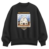HYBRID APPAREL Yellowstone - Dutton Ranch Barn - Women's Oversized Fleece Crew Sweatshirt - Size 2 X-Large Black