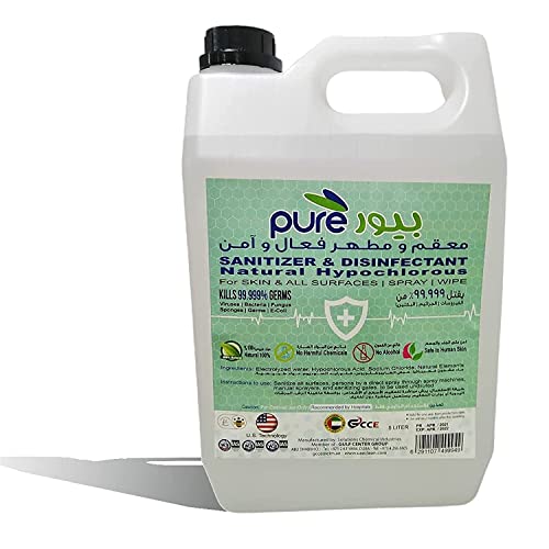 PURE Natural Hypochlorous Sanitizer & Disinfectant Liquid, 5l