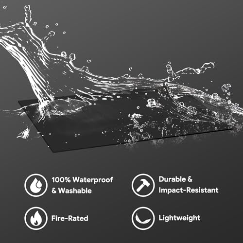 Fasarxiu 10 Pack Black Smooth Drop Ceiling Tiles Waterproof High-Grade PVC Ceiling Tiles 2ft x4ft Fire-Rated - Easy Drop-in Installation - Cover 80 Sq.ft by Fasarxiu - Image 4