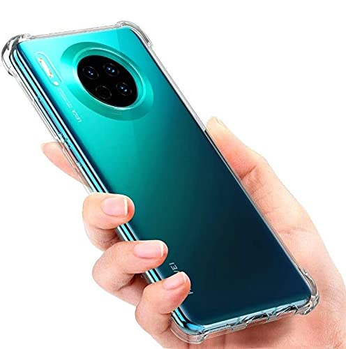 Silicone Shockproof Bumper Ultra Clear Slim Anti-Slip Grip Soft Flexible Back Cover For Huawei Mate 30 Pro/Lio-L09, Lio-L29 (Transparent)