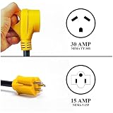 RV Camper Cord Adapter 15A Male to 30A Female 12inch Power Connector (CR1530) Z
