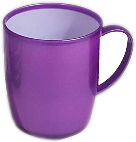 Pack of 6 Assorted Colourful Travel/Kids DYNASTY Plastic Mugs BPA Free Tea Coffee Drinking Cups with Handle