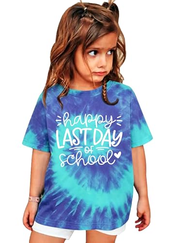 Last Day of School Shirt Kids Boy Girls Pre K Graduation Shirt Kindergarten Graduation Gifts Tees 1st Grade Graduation Shirt Tie Dye Blue