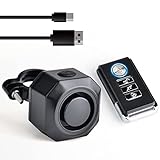NineLeaf Anti-Diebstahl Fahrrad Alarm mit Halterung, USB C Wiederaufladbar 110dB Einbrecher Vibration Motorrad Alarm Sicherheitssystem Wasserdicht Fahrrad Mobilität Roller Alarm mit Fernbedienung