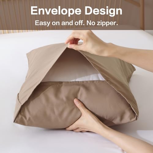 Image of ROSGONIA King Size Comforter Set Dark Khaki, 3pcs King Comforter Set(1 Khaki Comforter & 2 Pillowcases) All Season Lightweight Bedspread Blanket Quilt