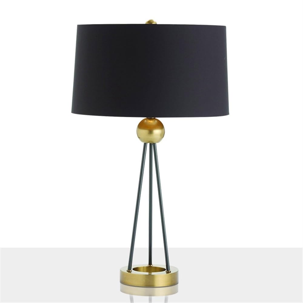 lampes de chevet, Lampe de bureau avec abat-jour en tissu noir
