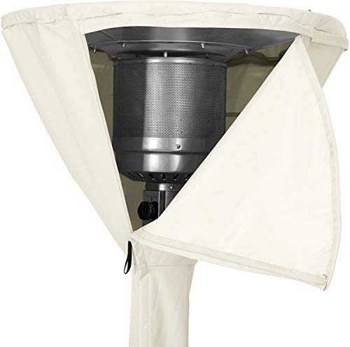 Image of AmazonBasics Standup Patio Heater Cover | Height: 95 inch, Dome Diameter: 34 inch, Round Base Diameter: 18.5 inch | Polyester | White