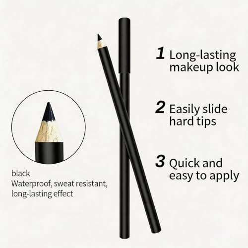 Delineador Negro Lápiz Waterproof de Larga Duración 1 Unidad miniatura 3