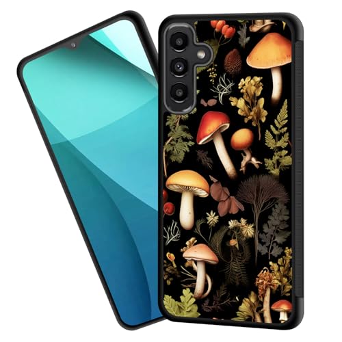 ZQLPLZR for Galaxy A25 5G Case,Tire Anti-Skid Edges Cute Design Shockproof Bumper Full Protection Black Back Cover for Samsung Galaxy A25 5G 6.5 Inch,Forest Mushrooms - image 1