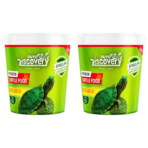 Image of Taiyo Pluss Discovery Turtle Food - 45 g (Buy 1 GET 1) Bucket Container (Improved Formula) | Complete Daily Nutrition Sticks with Spirulina & Vitamin C | Supports Shell Strength & Growth