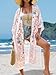 Women's Long Kimonos Summer Chiffon Cardigans Boho Beach Bathing-Suit Open Cover-Ups Tops L