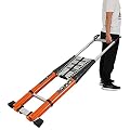 Telesladder Telesladders Multi-Purpose Extendable Ladder Telesladder Telescoping Ladder with Roof Hooks, 8M/ 7M/ 6M Tall Aluminum Extension Ladders Teleswith Stabilizers for H/6.2M
