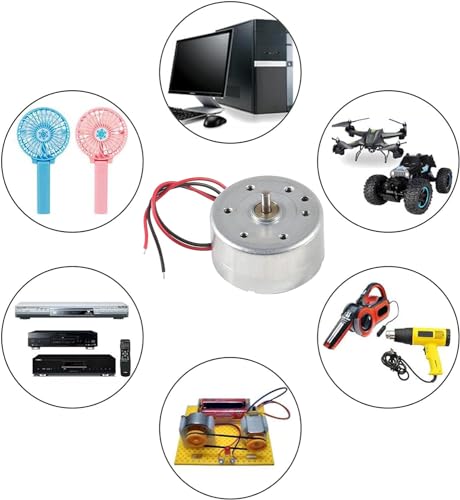 VISSQH 6 Set Mini Motors Kit,1.5V-9VMini Kleine Elektromotor 1500RPM,mit Mini-Fan-Blatt, Motor Montagehalterung, Boot Wippschalter,für DIY Spielzeug