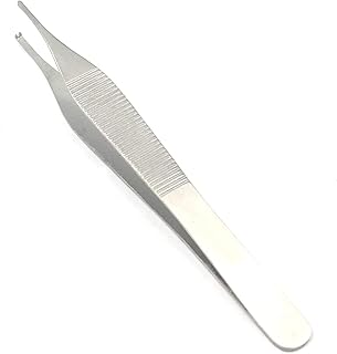 TeckMed O.R. Grade Adson Tissue Forceps, 4.75 in, 1x2 Teeth, Stainless Steel