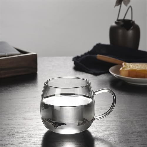 Taza de café de vidrio para desayunos con zumo y leche en la oficina diaria 6