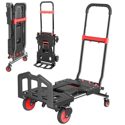 Carretilla plegable 3 en 1 con ruedas, 150 kg carga miniatura 1