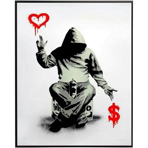 Tableau toile Banksy 20x30cm peinture street art graffiti moderne